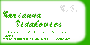 marianna vidakovics business card